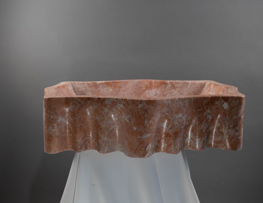 Orange Natural Stone Bathroom Basin (55x42x14 cm)