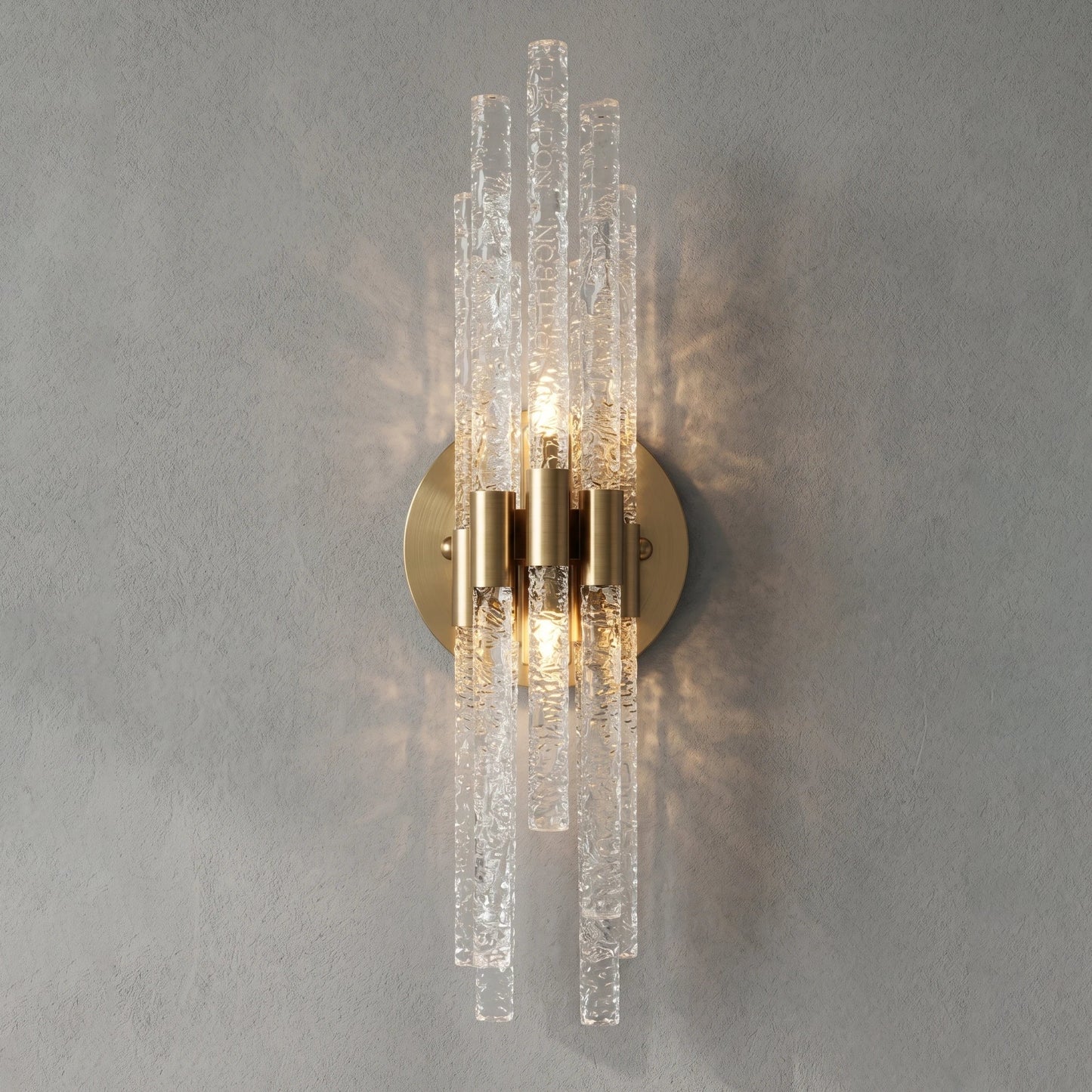 Artisanal Rippled Glass Wall Sconce
