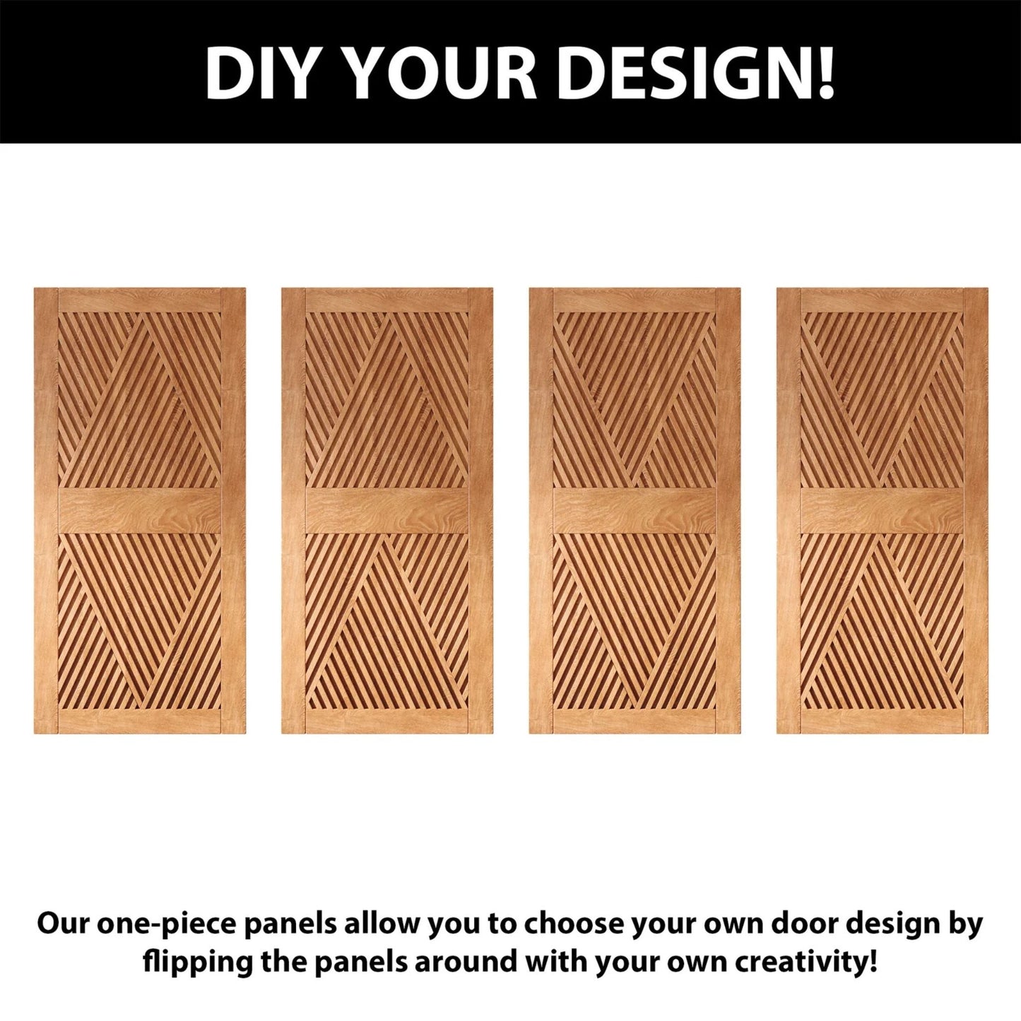 Double Barn Door Kit - Diamond Pattern with Matte Black Hardware & 8 Color Finishes