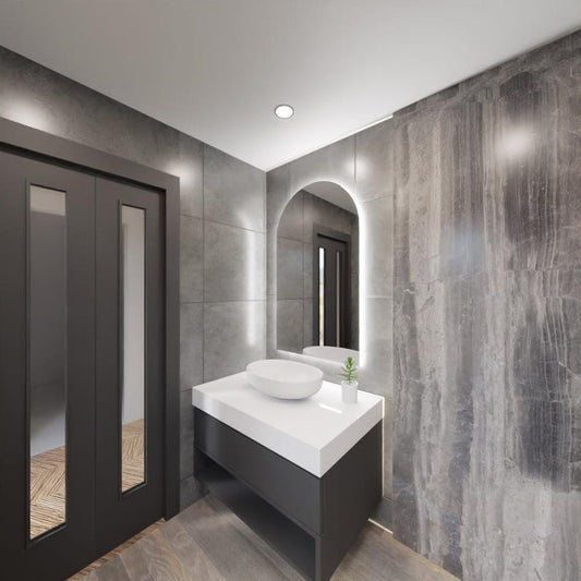 Arched LED Bathroom Mirror – Modern Lighted Vanity Mirror with Touch Sensor | Handmade Frameless Backlit Wall Mirror