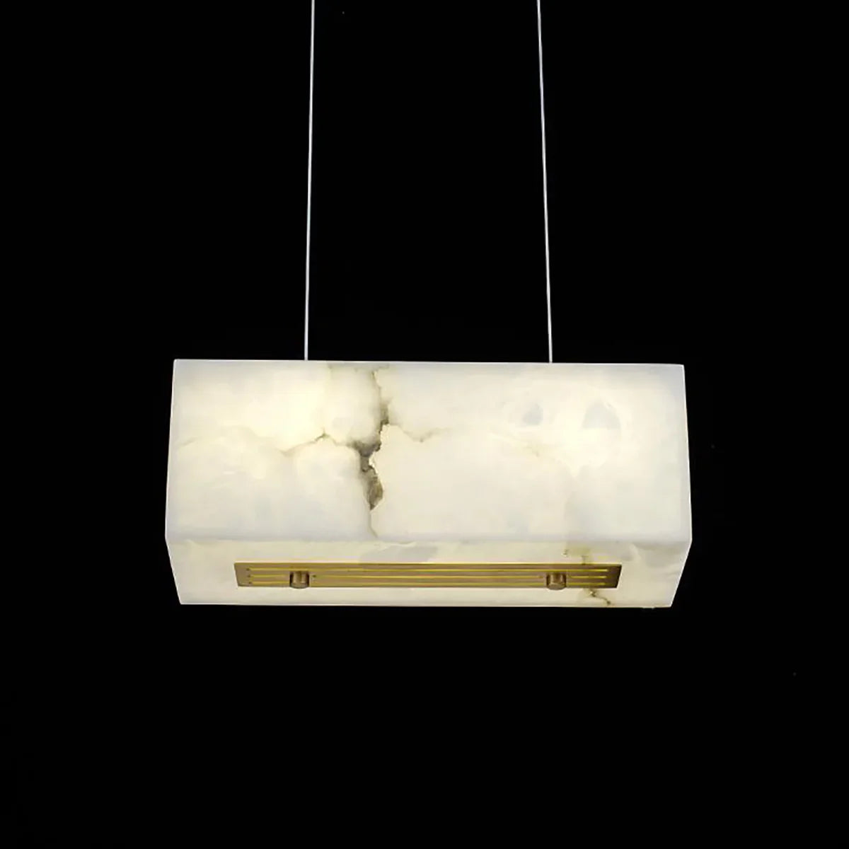 Rectangular Alabaster Box Shaped Pendant Lamp