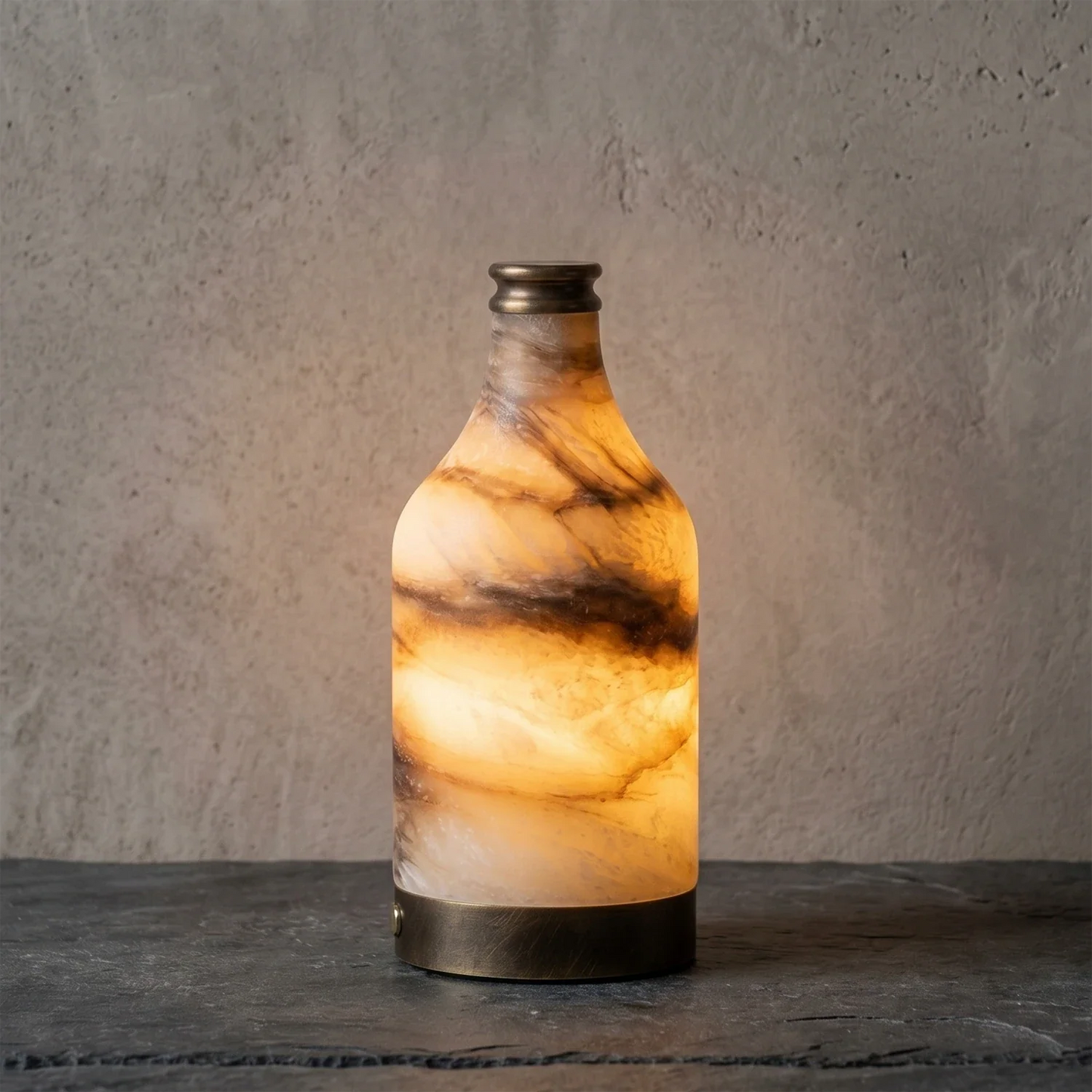 Wine Bottle Alabaster Table Lamp