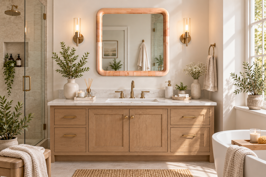 A Natural Beech Wood Mirror for Modern Interiors