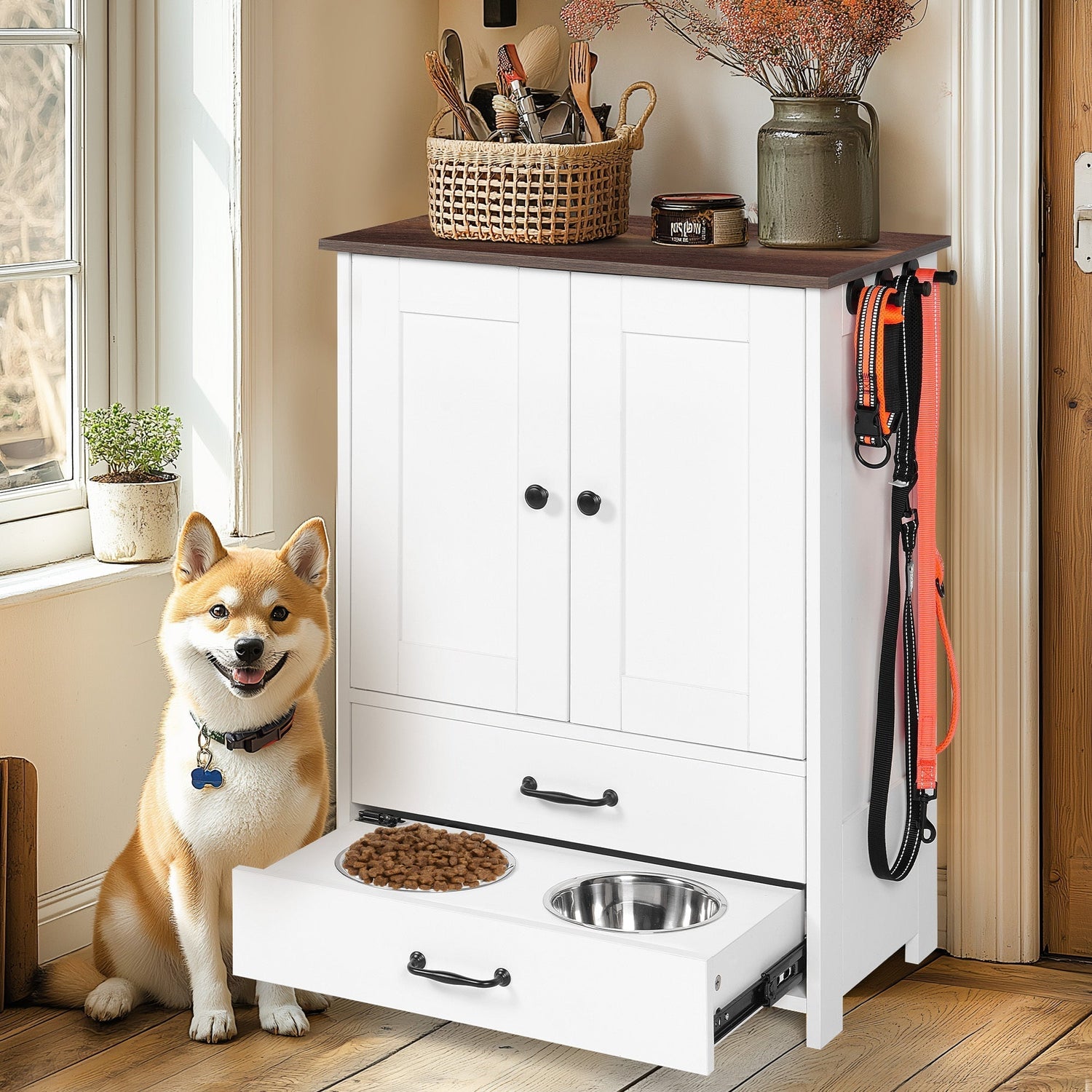 Dog bowls cabinet