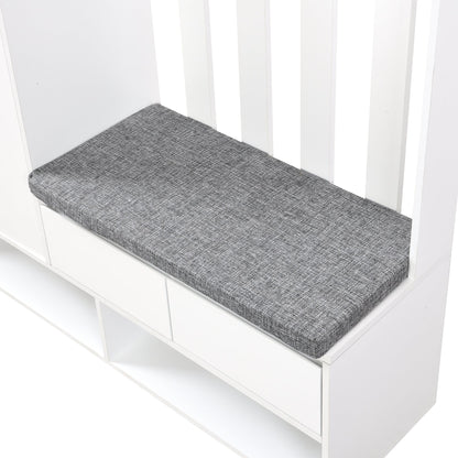 Hall Tree with Storage Bench & Shoe Cabinet - Entryway Coat Rack with Hooks & Pegboard White - Aypars Atelier