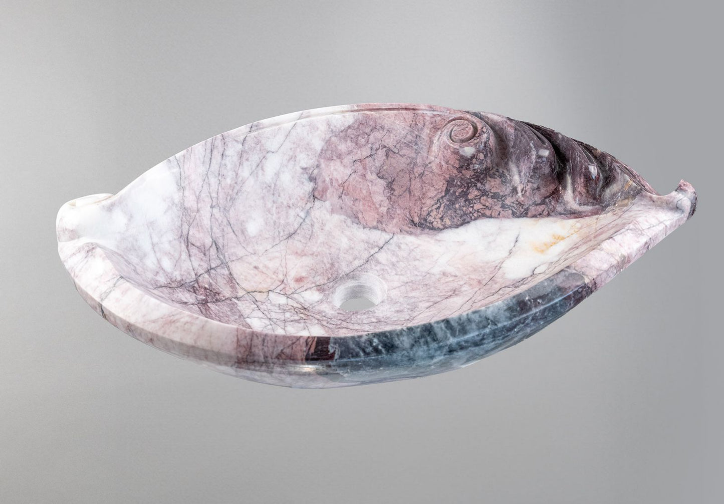 Luxury Marble Vessel Sink – Hand-Carved Natural Stone Bathroom Basin, Designer Vanity Bowl 25.6"x15.7"x5.5" (65x40x14 cm)