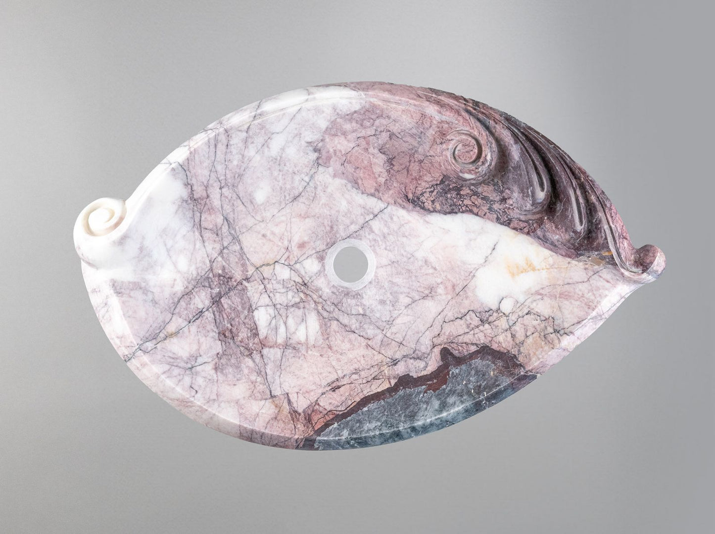 Luxury Marble Vessel Sink – Hand-Carved Natural Stone Bathroom Basin, Designer Vanity Bowl 25.6"x15.7"x5.5" (65x40x14 cm)