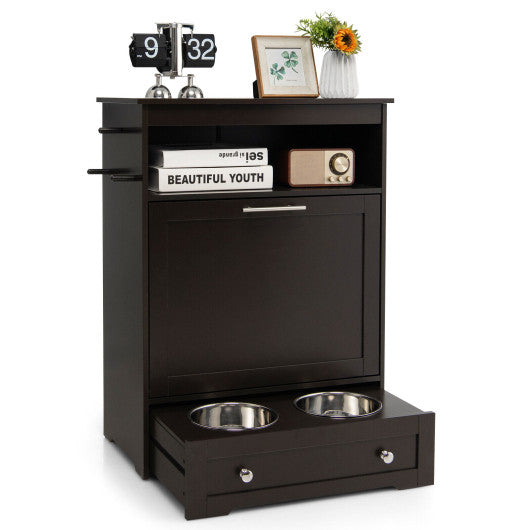 Dog Food Storage Cabinet with Bowls -Pet Feeding Station & Organizer - Aypars Atelier