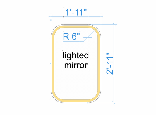 60x80 cm oval mirrror lighted towards from and sides