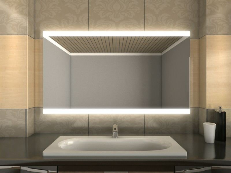 LED Bathroom Mirror – Minimalist Rectangular Lighted Vanity Mirror, Modern Backlit Wall Mirror