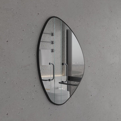 Modern Irregular Wall Mirror – Organic Shape Black Frame Mirror for Living Room & Entryway