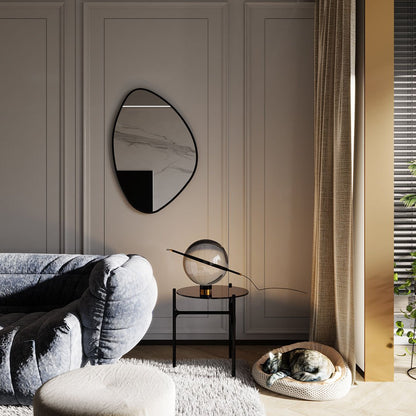 Modern Irregular Wall Mirror – Organic Shape Black Frame Mirror for Living Room & Entryway