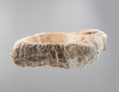 Marble Sink – Rustic Stone Sink Bathroom Basin (45x55x14 cm), Natural Handcrafted Marble Vanity Bowl