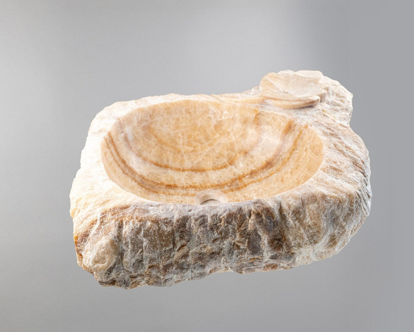 Marble Sink – Rustic Stone Sink Bathroom Basin (45x55x14 cm), Natural Handcrafted Marble Vanity Bowl