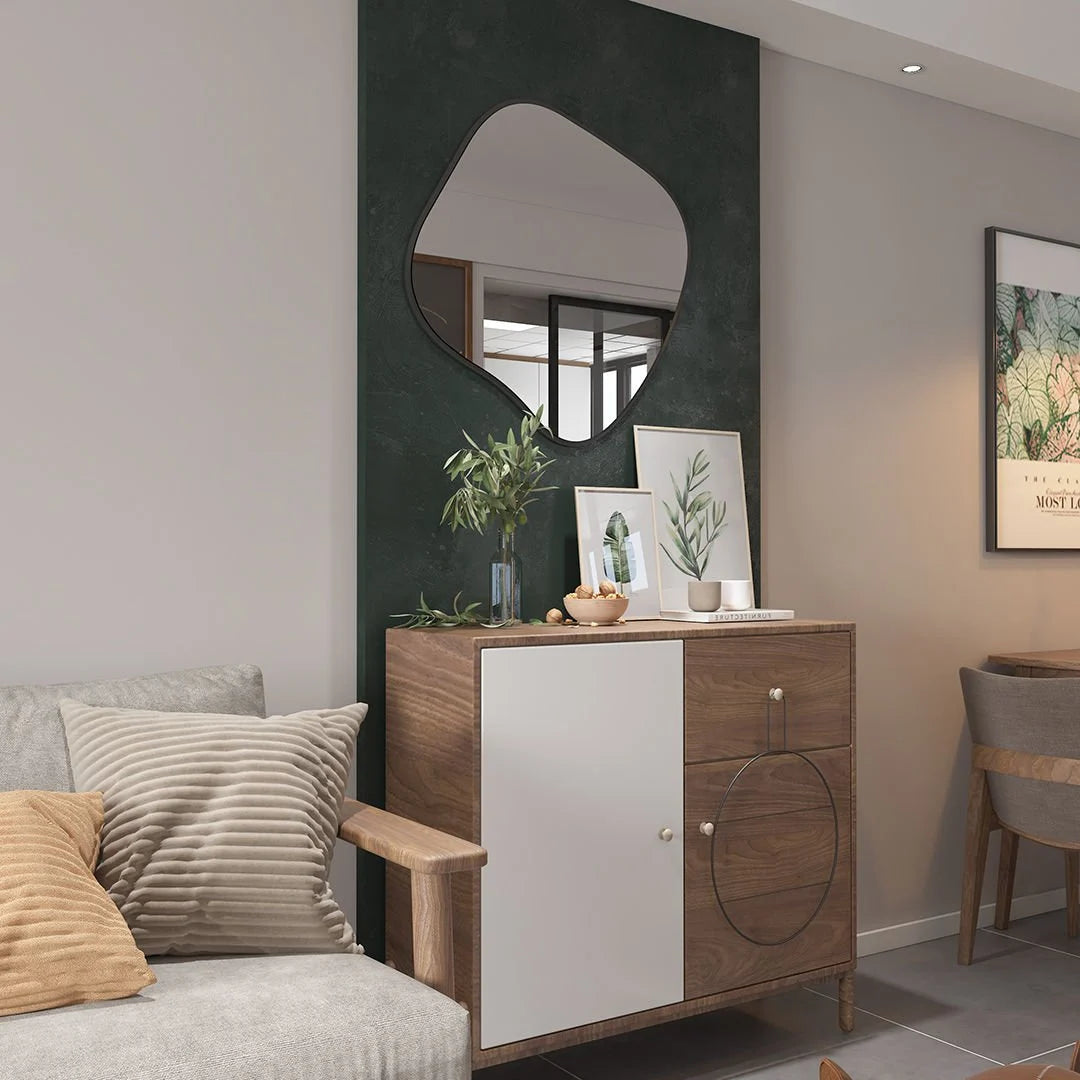 Modern Abstract Wall Mirror – Artistic Bathroom & Living Room Mirror