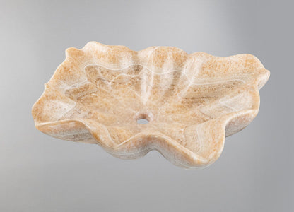 Hand-Carved Beige Natural Stone Bathroom Basin 25.6"x17.7"x6.3" (65x45x16 cm)