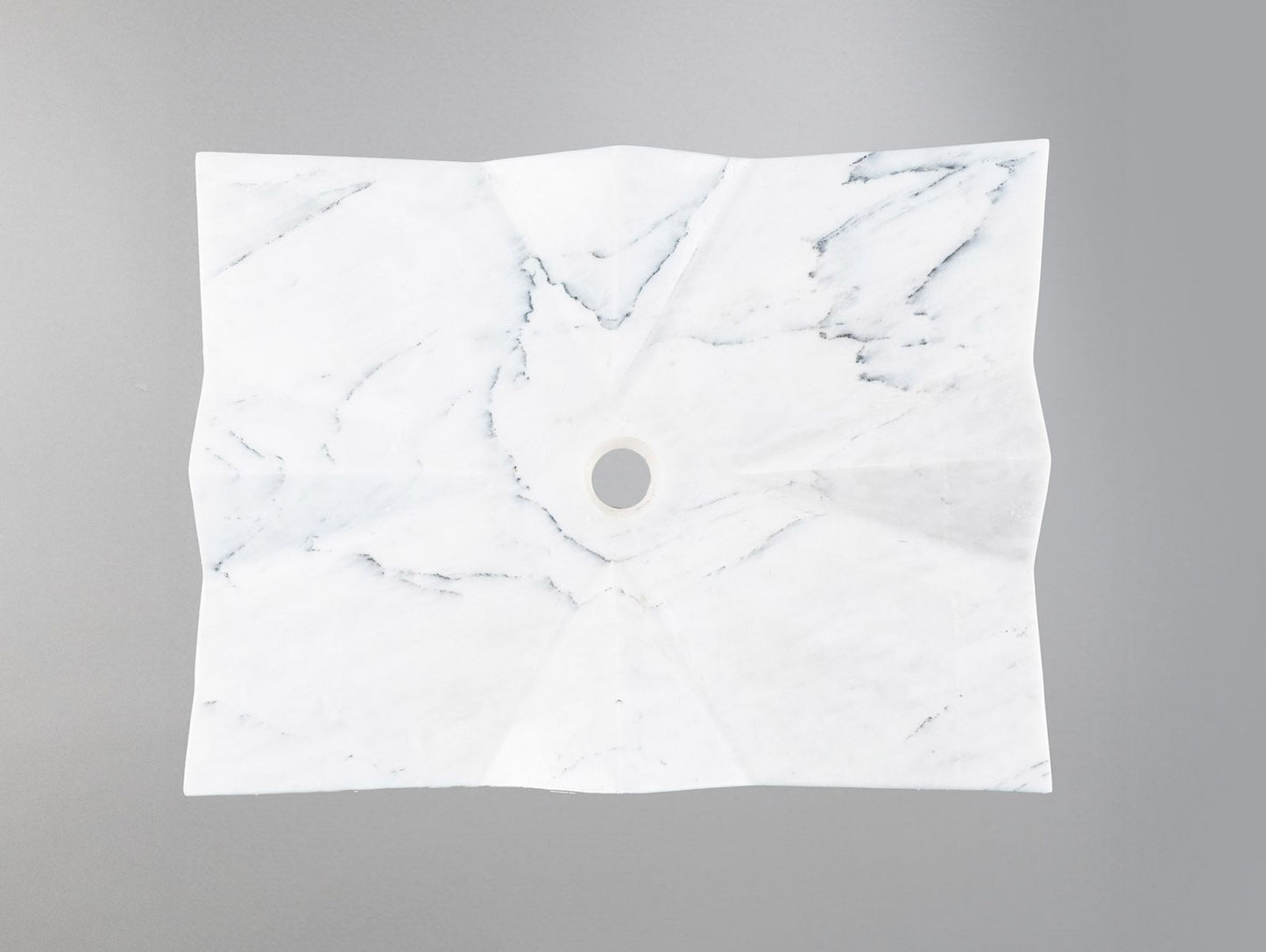 Luxury Marble Vessel Sink – Modern Geometric Stone Bathroom Basin, Hand-Carved Vanity Bowl 21.6"x17.7"x5.5" (55x45x14 cm)