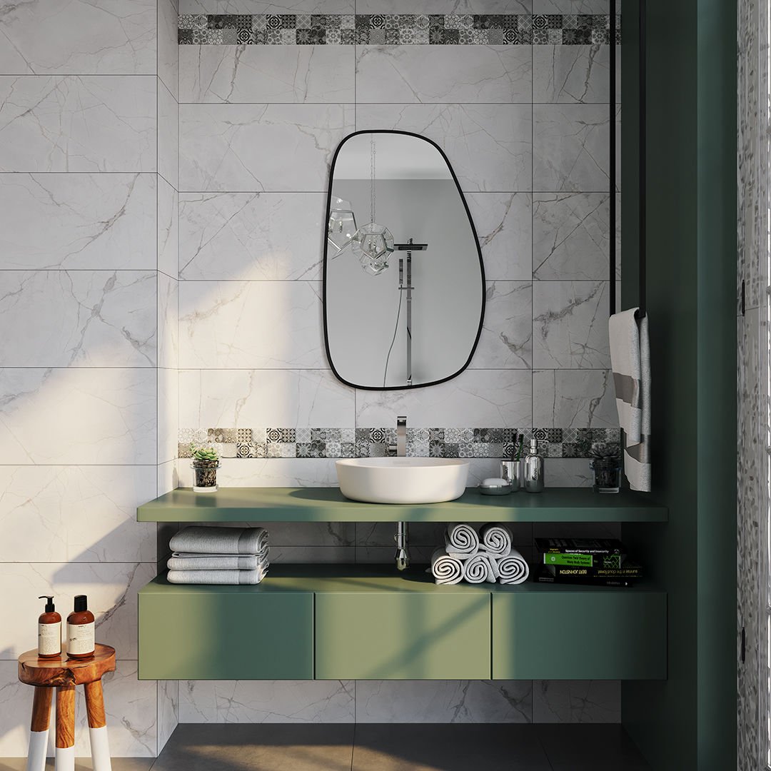 Irregular Wall Mirror – Modern Organic Mirror with Black Frame