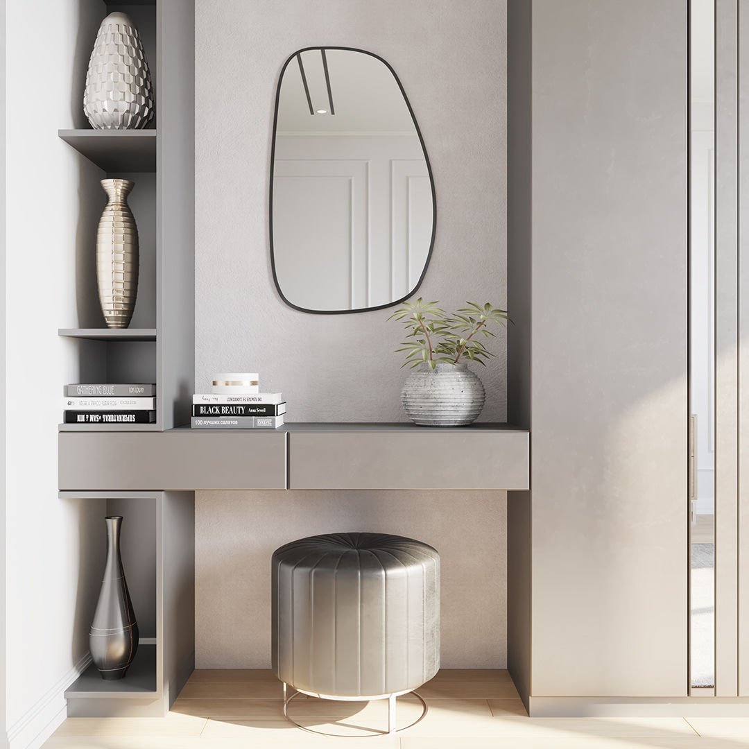 Irregular Wall Mirror – Modern Organic Mirror with Black Frame