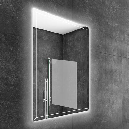 LED Bathroom Mirror – Geometric Backlit Vanity Mirror, Modern Lighted Wall Mirror
