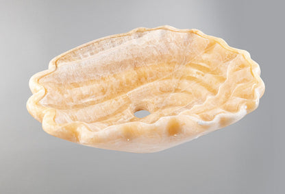 Luxury Marble Vessel Sink – Hand-Carved Natural Stone Bathroom Basin, Amber Onyx Vanity Bowl