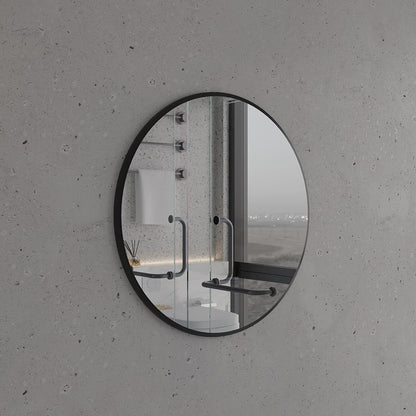 Round Wall Mirror – Modern Black Frame Mirror for Living Room & Entryway