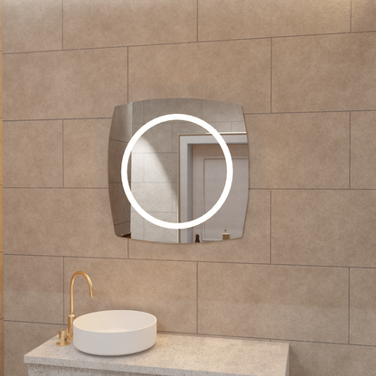 LED Bathroom Mirror Square – Modern Dimmable Vanity Wall Mirror with Backlit Design