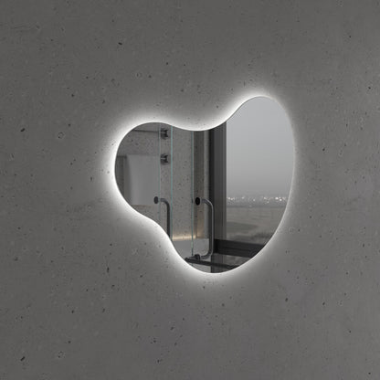 LED Bathroom Mirror Irregular Shape – Modern Asymmetrical Backlit Wall Mirror