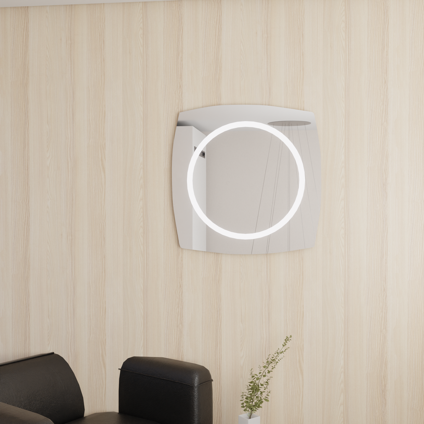 LED Bathroom Mirror Square – Modern Dimmable Vanity Wall Mirror with Backlit Design