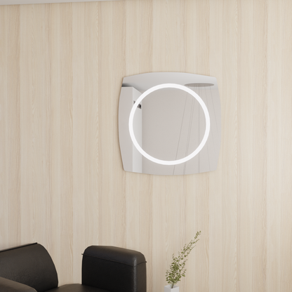 LED Bathroom Mirror Square – Modern Dimmable Vanity Wall Mirror with Backlit Design