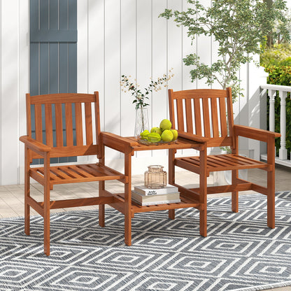 2-Seater Outdoor Patio Furniture Set with 1.57 Inch Umbrella Hole