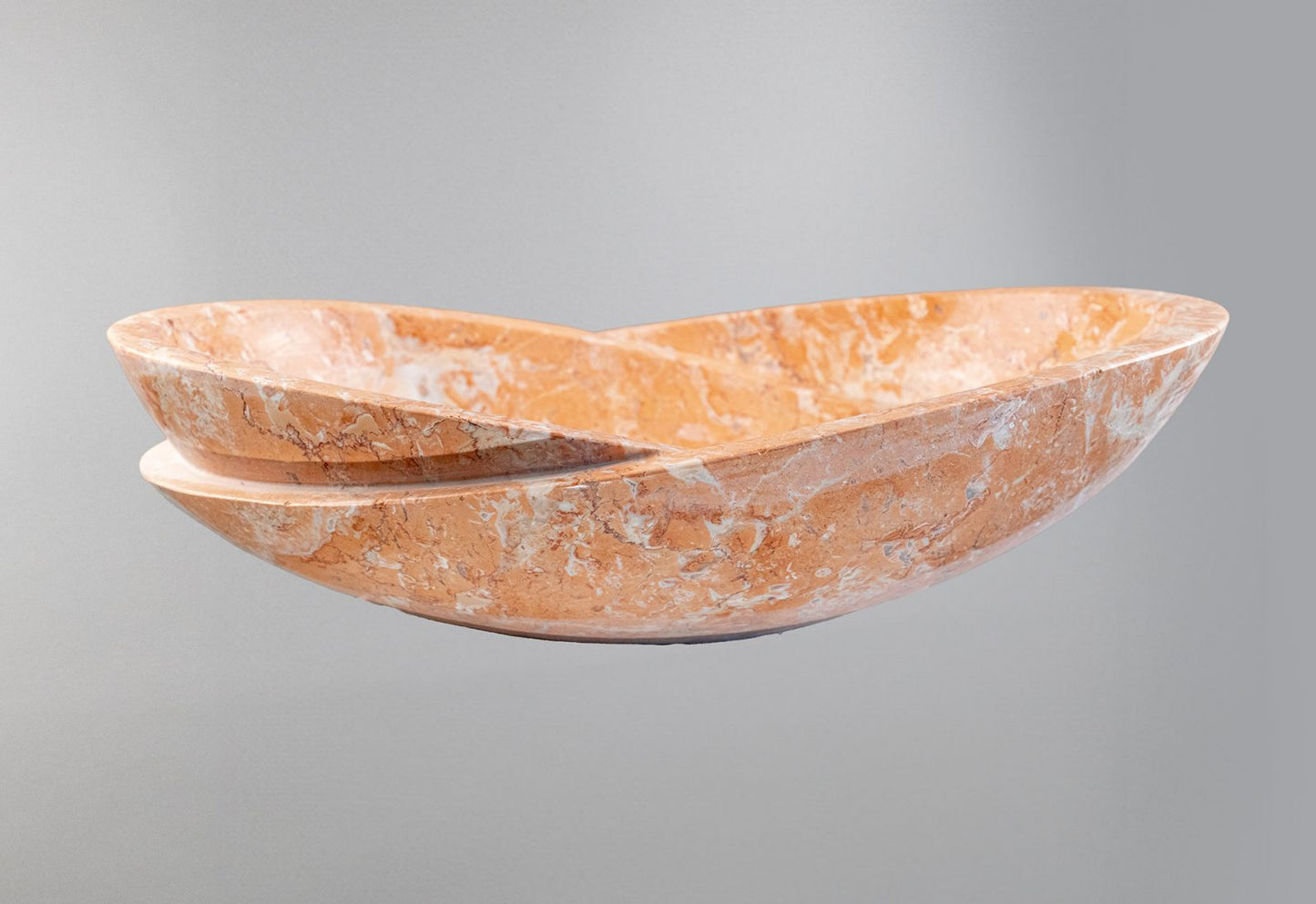 Handcrafted Orange Marble Vanity Bowl (40x55x14 cm)