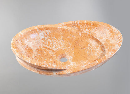 Handcrafted Orange Marble Vanity Bowl (40x55x14 cm)