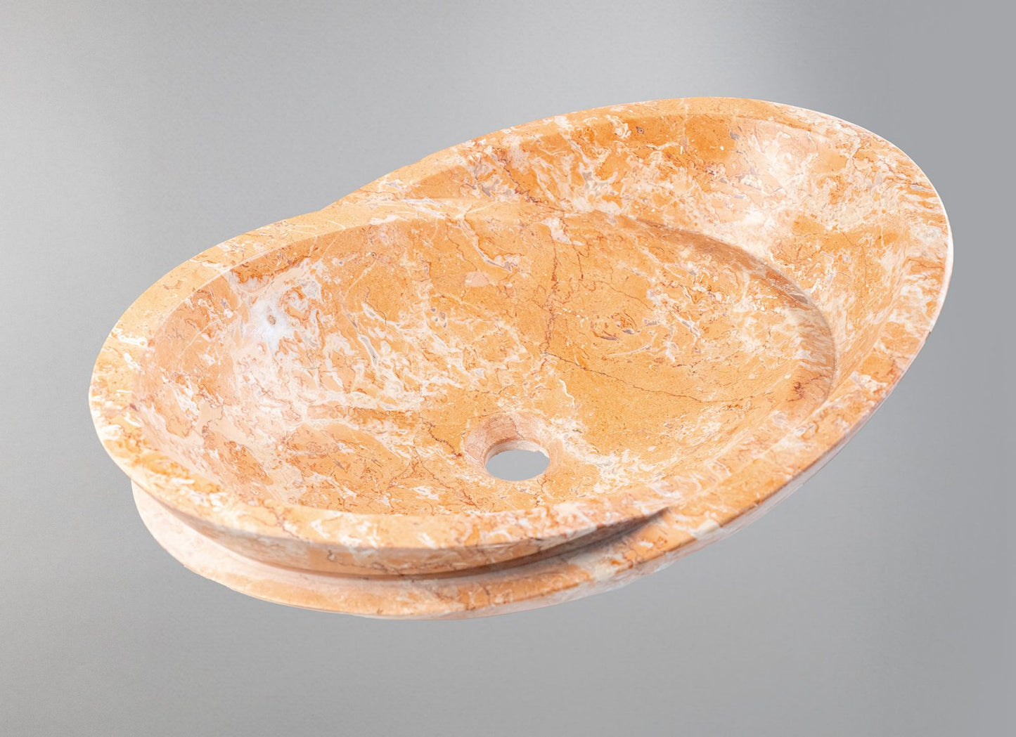 Handcrafted Orange Marble Vanity Bowl (40x55x14 cm)