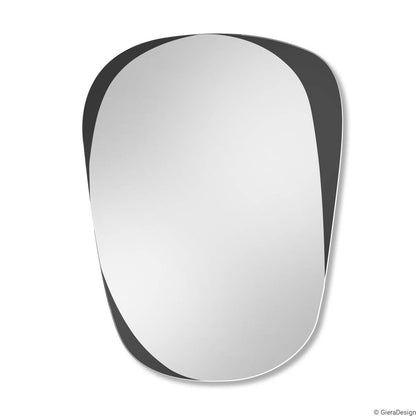 Organic Irregular Wall Mirror – Modern Abstract Design with Wooden Edge