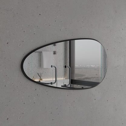 Asymmetrical Black Wall Mirror – Modern Irregular Bathroom Mirror