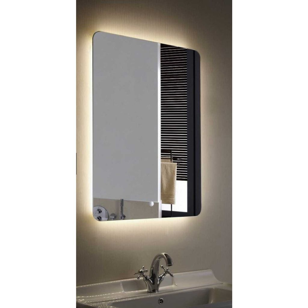 LED Bathroom Mirror – Rectangular Lighted Vanity Mirror with Backlit Glow, Modern Wall Mirror