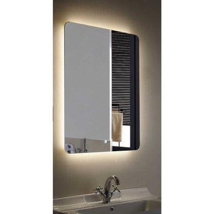 LED Bathroom Mirror – Rectangular Lighted Vanity Mirror with Backlit Glow, Modern Wall Mirror