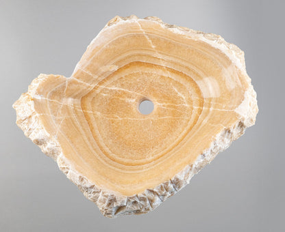 Luxury Stone Vessel Sink – Natural Marble Bathroom Basin with Raw Edge, Handcrafted Vanity Bowl