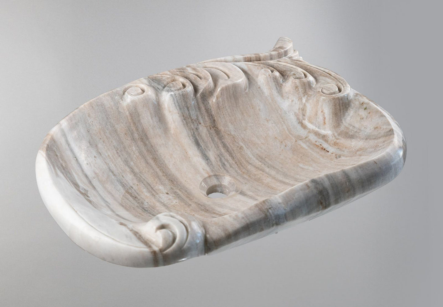 Marble Sink – Luxury Stone Sink Bathroom Basin (45x55x15 cm), Handcrafted Natural Marble Vanity Bowl