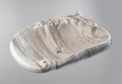 Marble Sink – Luxury Stone Sink Bathroom Basin (45x55x15 cm), Handcrafted Natural Marble Vanity Bowl