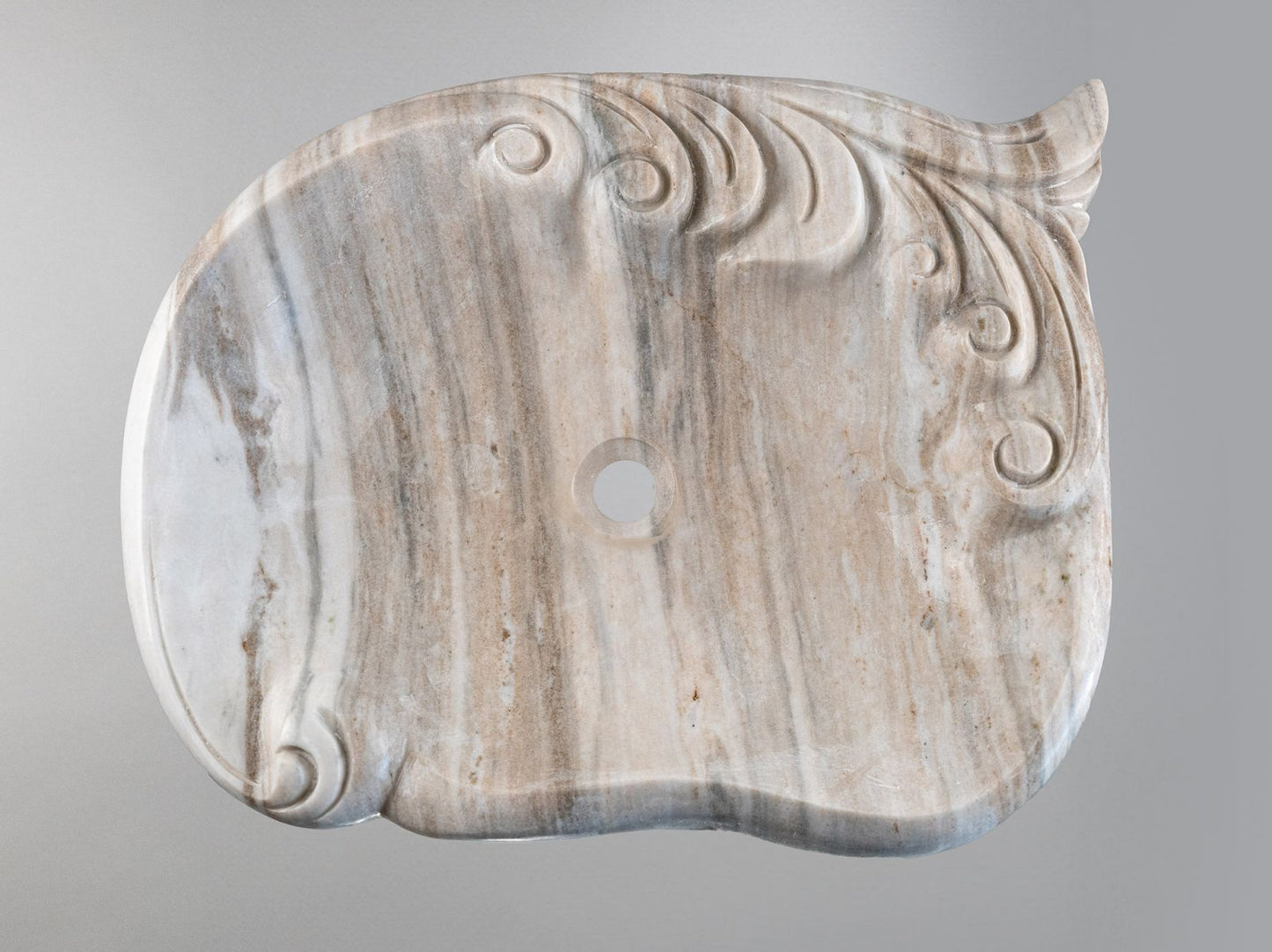 Marble Sink – Luxury Stone Sink Bathroom Basin (45x55x15 cm), Handcrafted Natural Marble Vanity Bowl