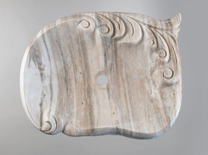 Marble Sink – Luxury Stone Sink Bathroom Basin (45x55x15 cm), Handcrafted Natural Marble Vanity Bowl