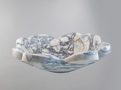 Luxury Marble Vessel Sink – Hand-Carved Natural Stone Bathroom Basin, Designer Vanity Bowl 16.5"x16.5"x5.5" (42x42x14 cm)
