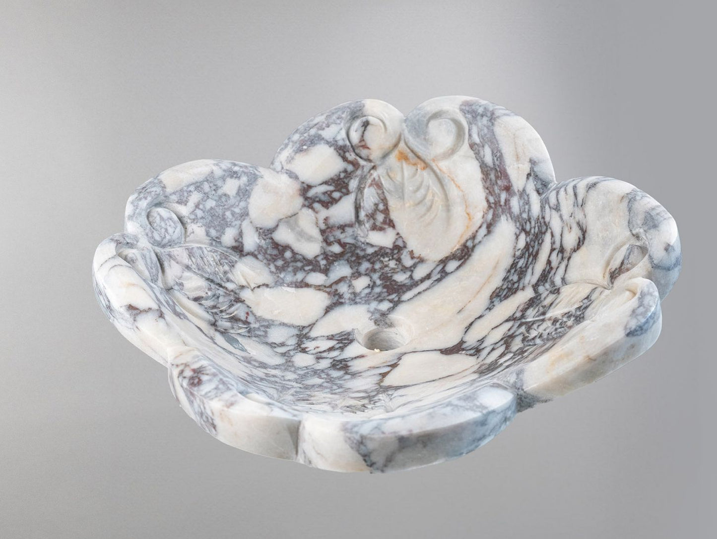 Luxury Marble Vessel Sink – Hand-Carved Natural Stone Bathroom Basin, Designer Vanity Bowl 16.5"x16.5"x5.5" (42x42x14 cm)