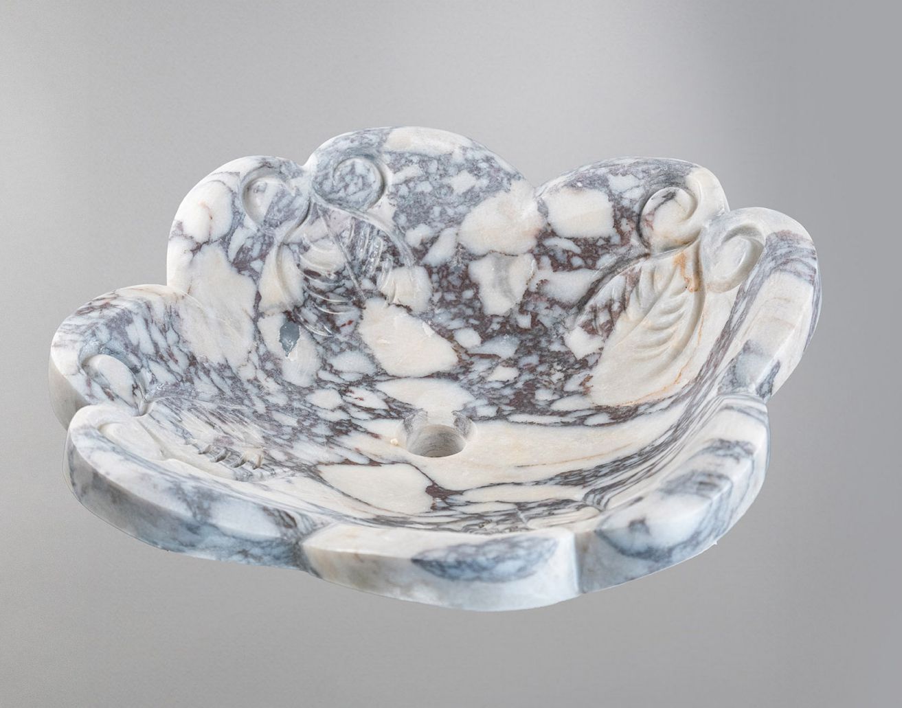 Luxury Marble Vessel Sink – Hand-Carved Natural Stone Bathroom Basin, Designer Vanity Bowl 16.5"x16.5"x5.5" (42x42x14 cm)