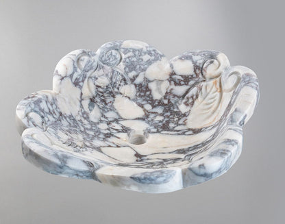 Luxury Marble Vessel Sink – Hand-Carved Natural Stone Bathroom Basin, Designer Vanity Bowl 16.5"x16.5"x5.5" (42x42x14 cm)