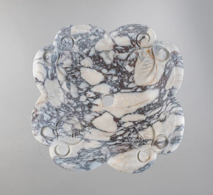 Luxury Marble Vessel Sink – Hand-Carved Natural Stone Bathroom Basin, Designer Vanity Bowl 16.5"x16.5"x5.5" (42x42x14 cm)