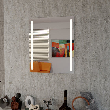 LED Bathroom Mirror – Vertical Lighted Vanity Mirror, Modern Wall Mirror with Dual LED Strips