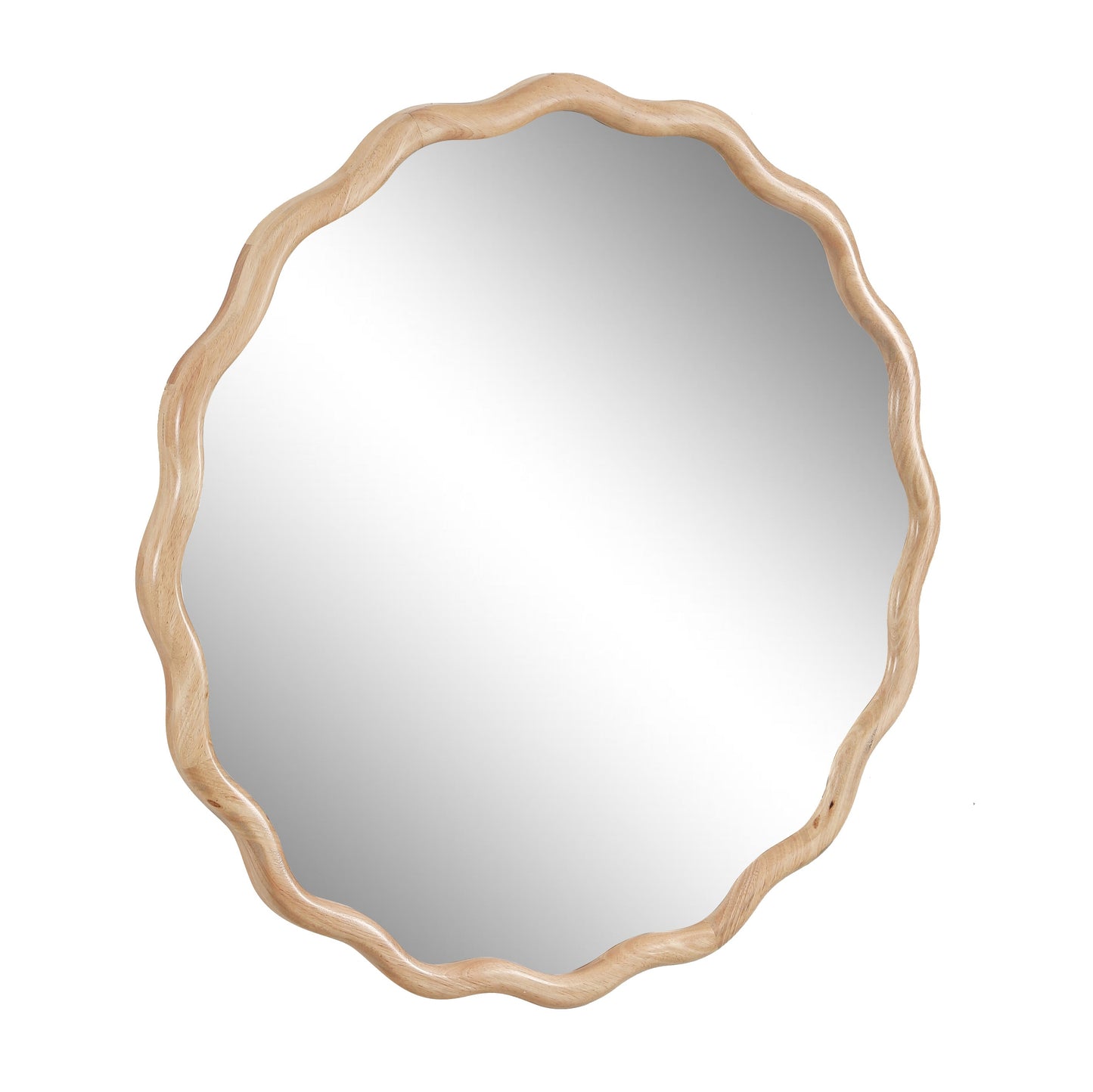 Wavy Wood Mirror - Natural Solid Wood Frame Wall Mirror
